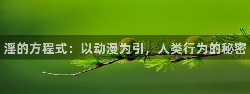 黑兽里番动漫：淫的方程式：以动漫为引，人类行为的秘密